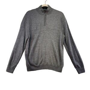 Ethan Pierce Mens 100% Extra Fine Merino Wool Half-Zip Pullover Sweater Size L G